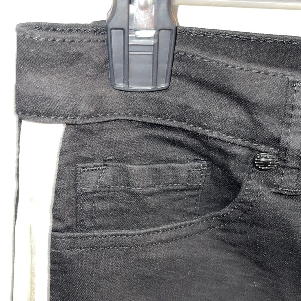 DG2 by Diane Gilman Black Classic Stretch Embroidered Stripe Skinny Jean Size 12 - Picture 10 of 13